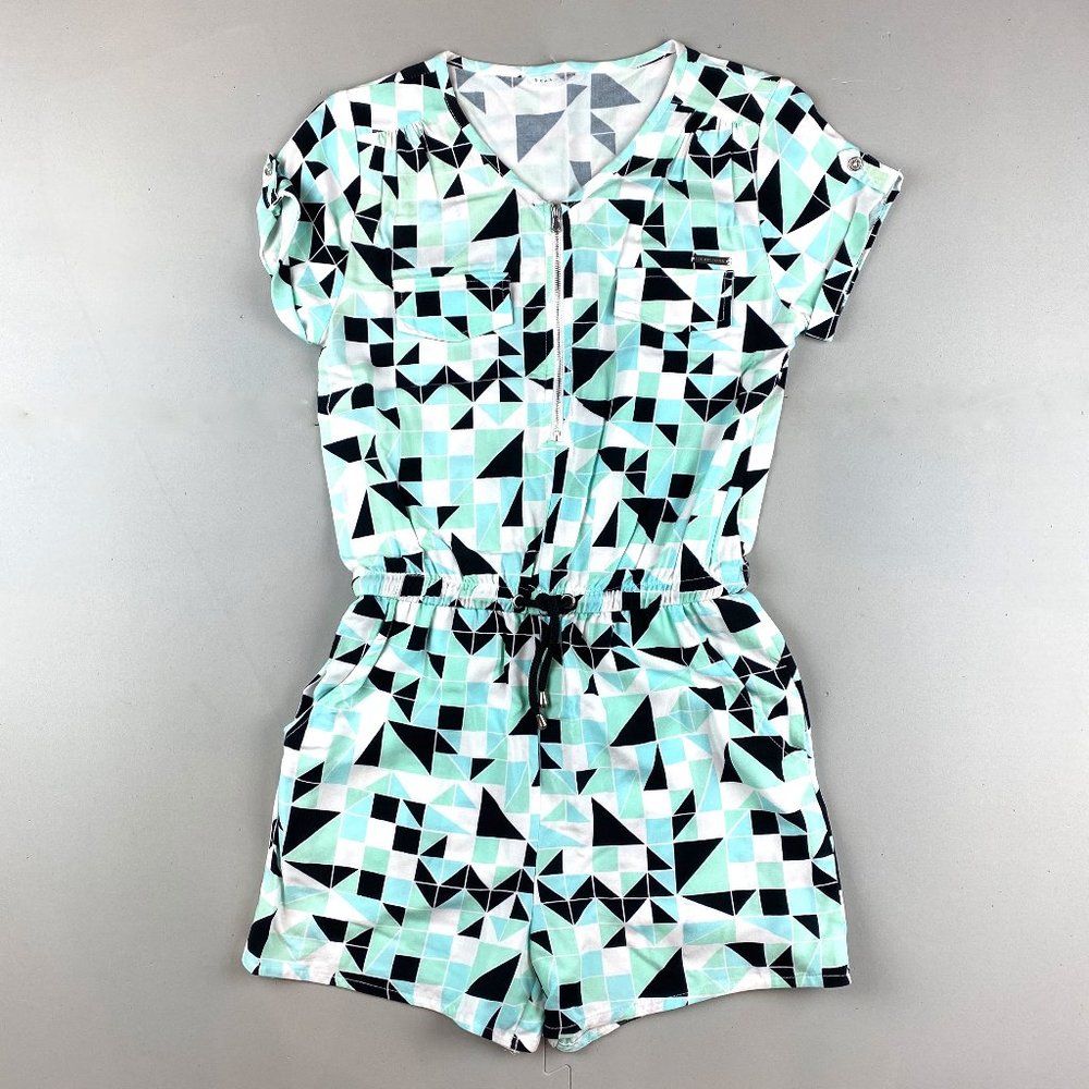 New Sean John Girls Geo Print Geometric Romper One Piece Sz Large Jumpsuit
